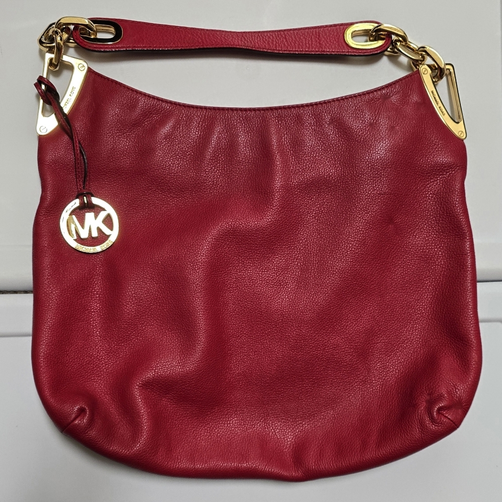 Michael Kors Pebbled Leather Red Bag- Good Condition
